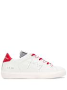 Leather Crown Colour-block Sneakers - White