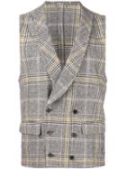 Gabriele Pasini Double Breasted Waistcoat, Men's, Size: 48, Cotton/polyamide/wool