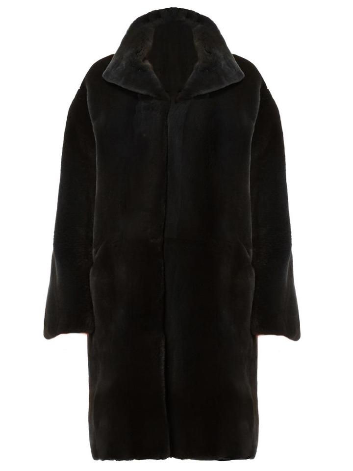 32 Paradis Sprung Frères Reversible Coat, Women's, Size: Small, Black, Mink Fur