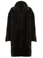 32 Paradis Sprung Frères Reversible Coat, Women's, Size: Small, Black, Mink Fur