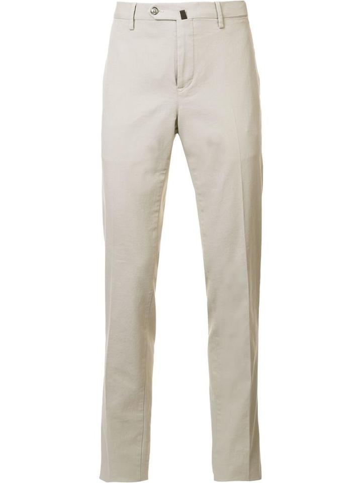 Pt01 Tailored Straight Fit Trousers, Men's, Size: 56, Nude/neutrals, Cotton