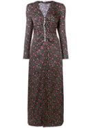 Miu Miu Button-embellished Printed Maxi Dress - Black