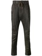 Devoa Drawstring Drop-crotch Trousers, Men's, Size: 3, Brown, Linen/flax