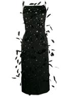 Magda Butrym Abu Zabi Feather Trimmed Dress - Black