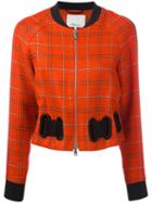 3.1 Phillip Lim - Plaid Bomber Jacket - Women - Silk/linen/flax/viscose - 4, Women's, Red, Silk/linen/flax/viscose