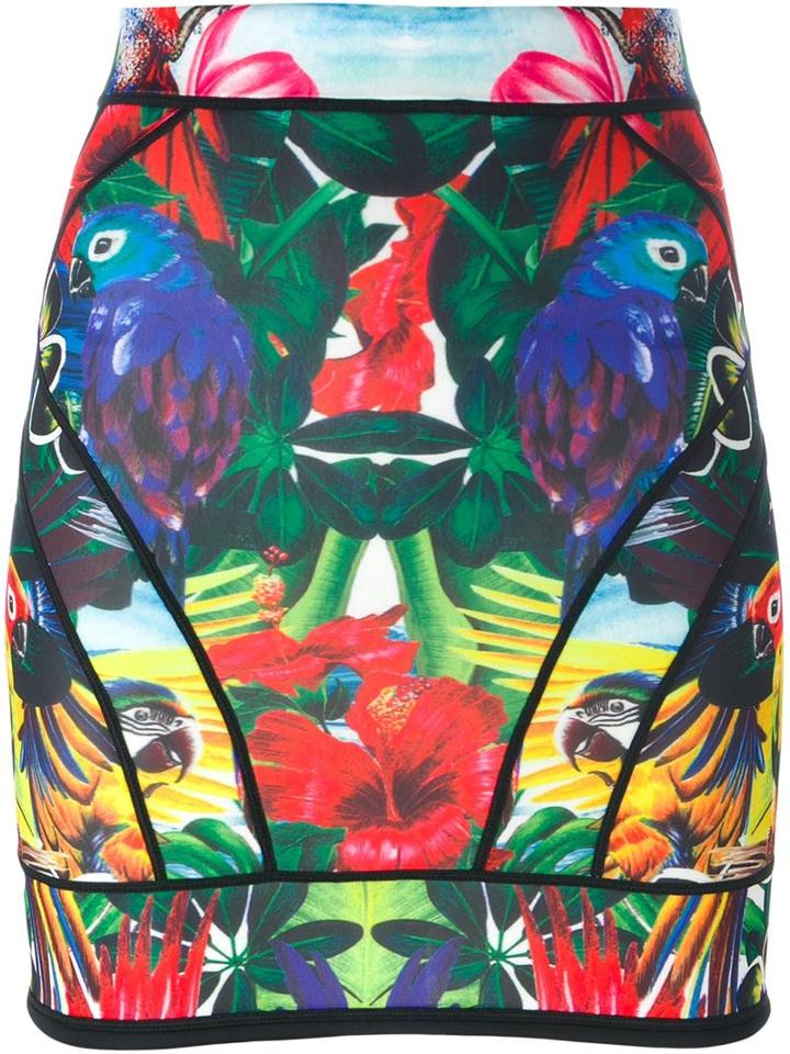 Dsquared2 Parrot Print Mini Skirt
