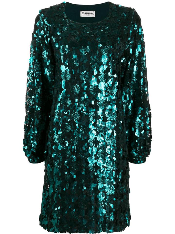Essentiel Antwerp Sequin Shift Dress - Green