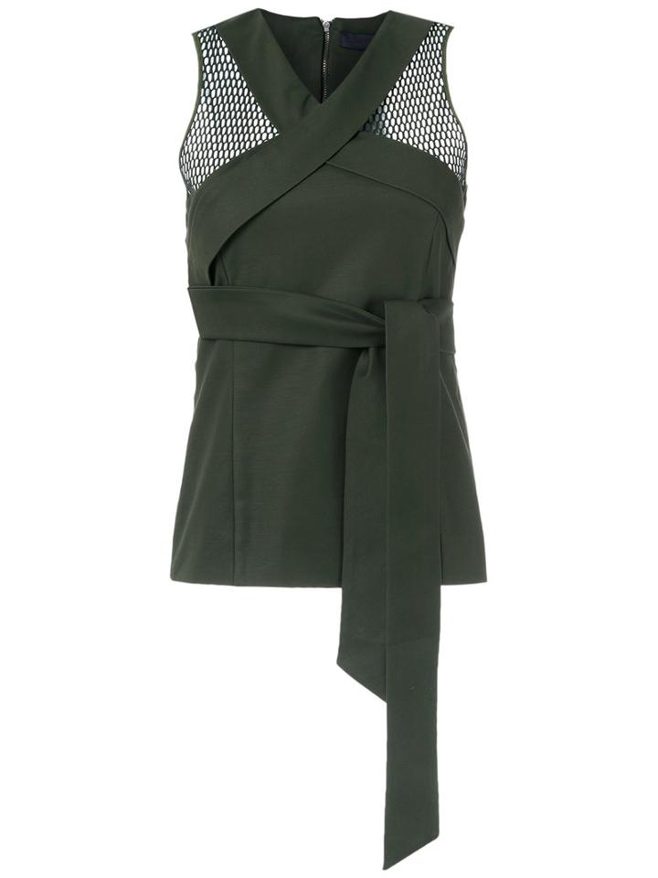 Giuliana Romanno Tie Detail Top, Women's, Size: 38, Green, Cotton/elastodiene