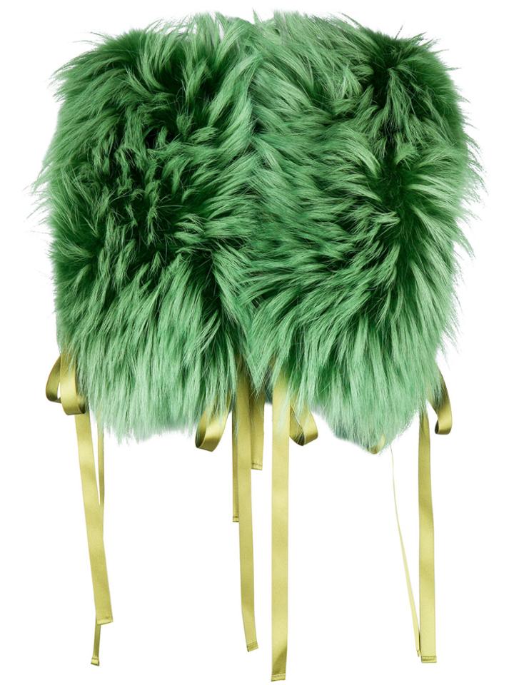 Dsquared2 Raccoon Fur Stole - Green