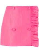 Msgm Asymmetrical Ruffle Mini Skirt - Pink & Purple
