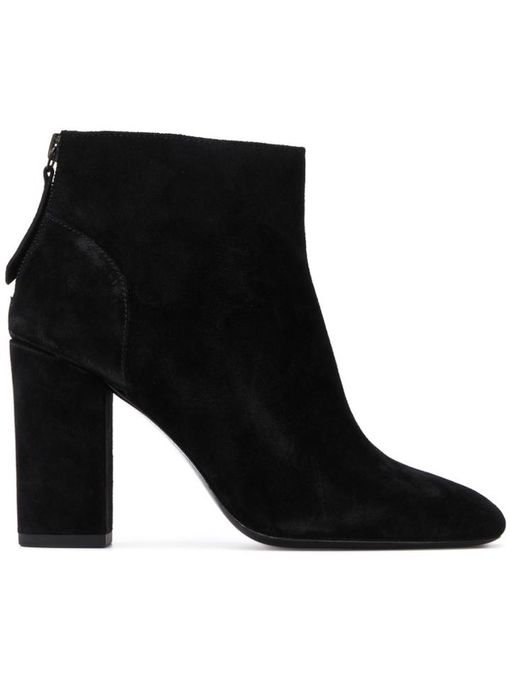 Ash Round Toe Ankle Boots - Black