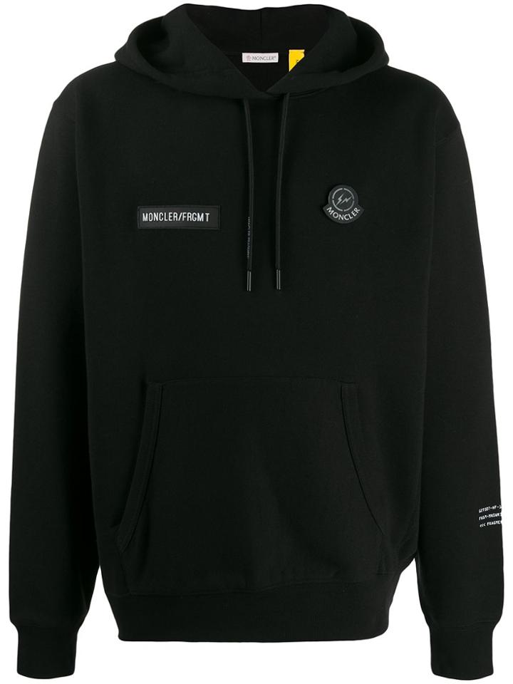 Moncler Logo Patch Hoodie - Black