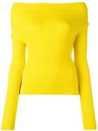 Jacquemus Cold Shoulder Pullover Jumper, Women's, Size: 38, Yellow/orange, Wool
