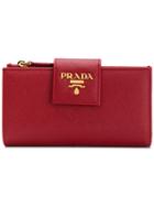 Prada Saffiano Large Portfolio Wallet - Red