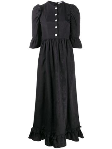 Batsheva Ruffle Trim Dress - Black
