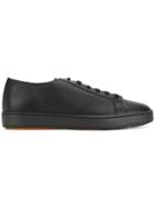 Santoni Textured Lace Up Sneakers - Black