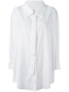 Mm6 Maison Margiela Loose Fit Long Shirt, Women's, Size: 42, White, Polyester