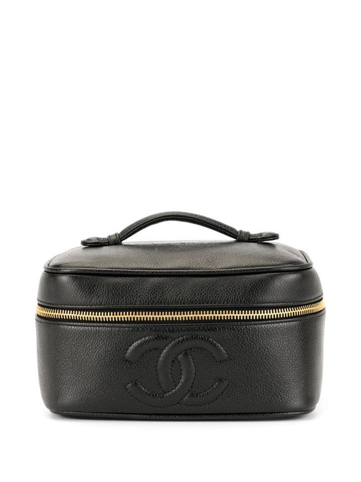 Chanel Pre-owned 1995's Cc Stitch Vanity Bag - Black