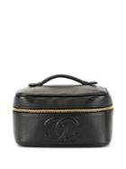 Chanel Pre-owned 1995's Cc Stitch Vanity Bag - Black