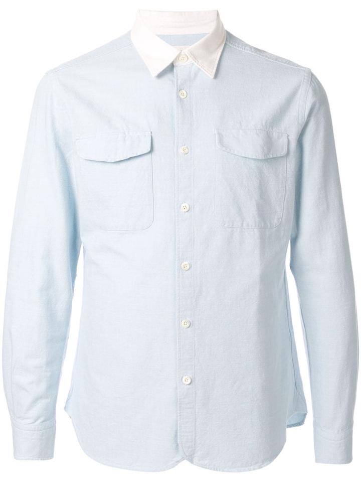 Kent & Curwen Contrast Collar Overshirt - Blue