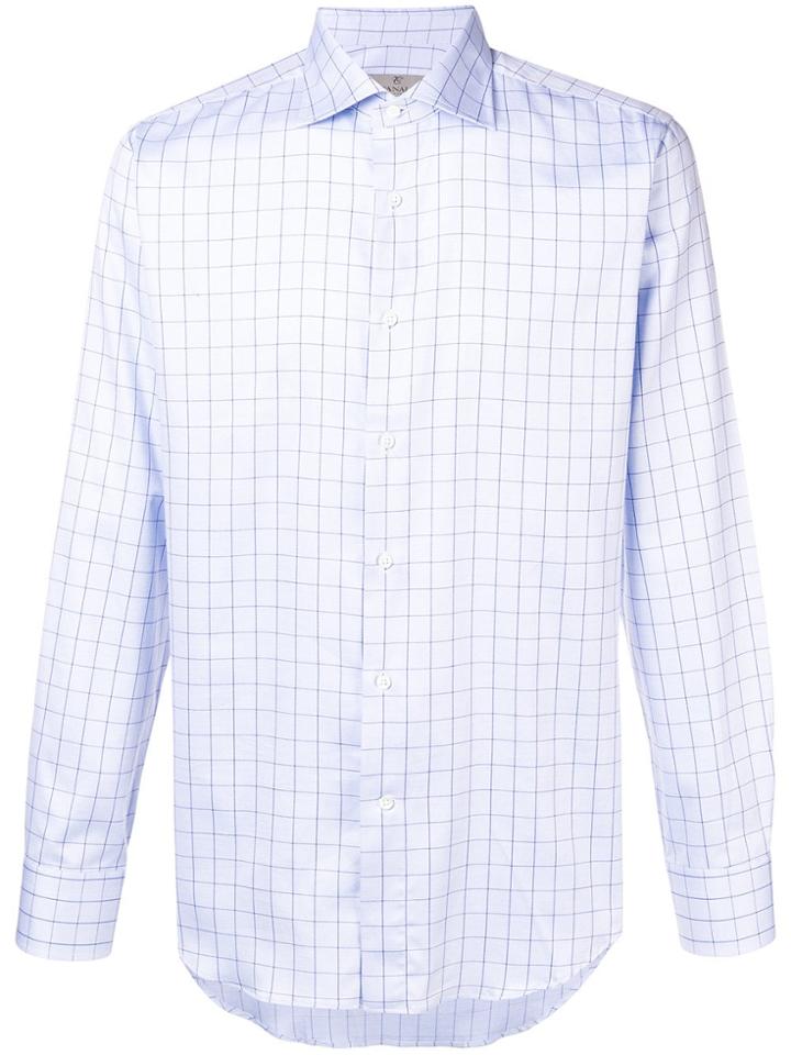 Canali Check Shirt - Blue