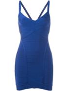Hervé Léger Bandage Mini Dress, Women's, Size: Xs, Blue, Rayon/nylon/spandex/elastane