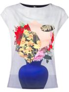Ps By Paul Smith Vase Print T-shirt, Women's, Size: Xs, White, Modal/polyester/spandex/elastane