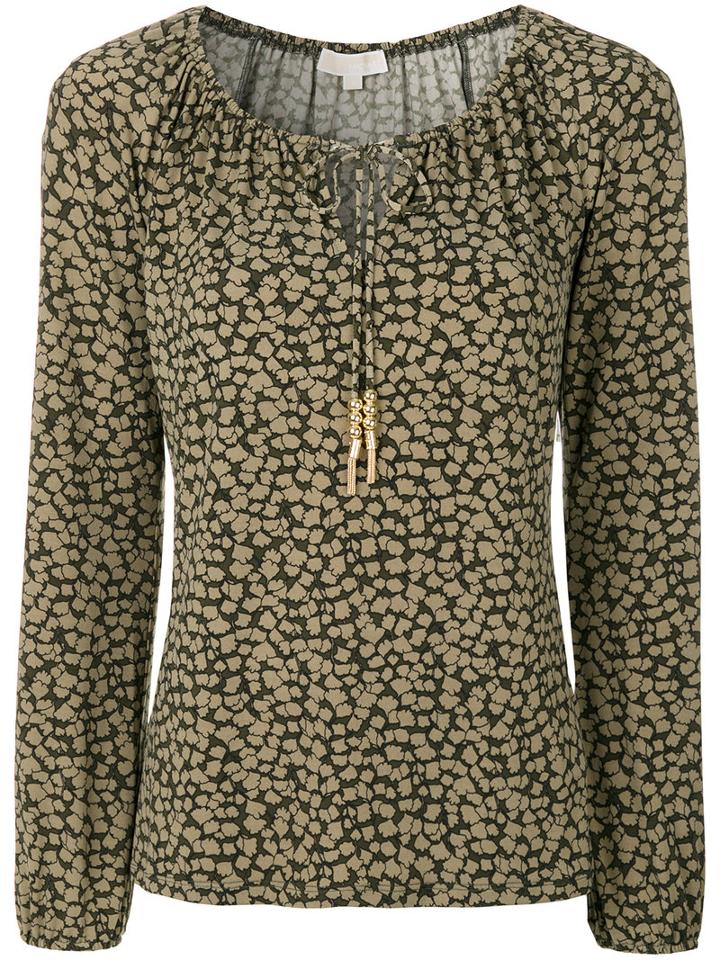 Michael Michael Kors - Drawstring Knitted Top - Women - Polyester/spandex/elastane - M, Green, Polyester/spandex/elastane