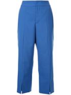 Le Ciel Bleu Straight Cropped Trousers, Women's, Size: 36, Blue, Wool