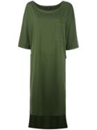 Aspesi High Low Hem Dress, Women's, Size: Xs, Green, Cotton