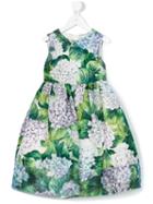 Floral Print Dress - Kids - Silk/polyamide/viscose - 6 Yrs, Green, Dolce & Gabbana Kids