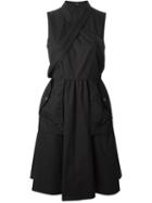 Marc By Marc Jacobs Crisscross Strap Detail Dress, Women's, Size: 10, Black, Cotton