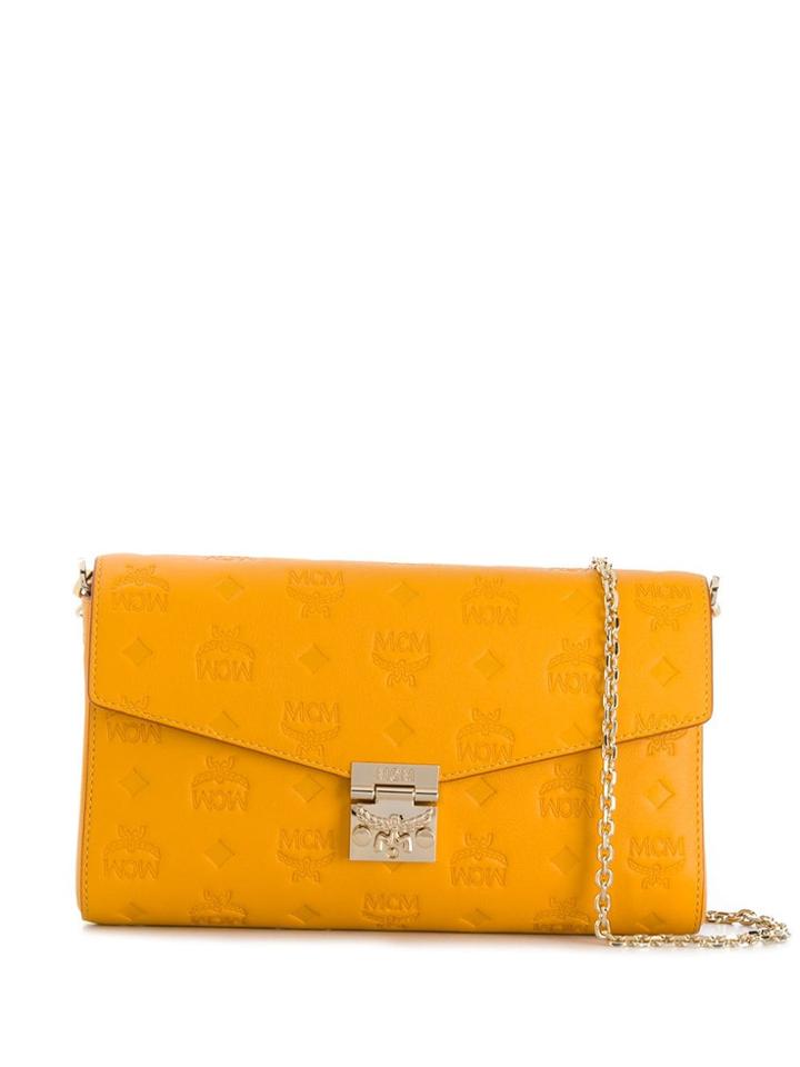 Mcm Embossed Logo Crossbody Bag - Yellow