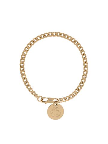 Biis Gold Plated Recycling Charm Chain Bracelet - Metallic