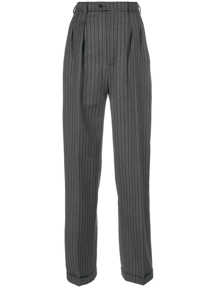 Yves Saint Laurent Vintage Pinstripe Tailored Trousers - Grey