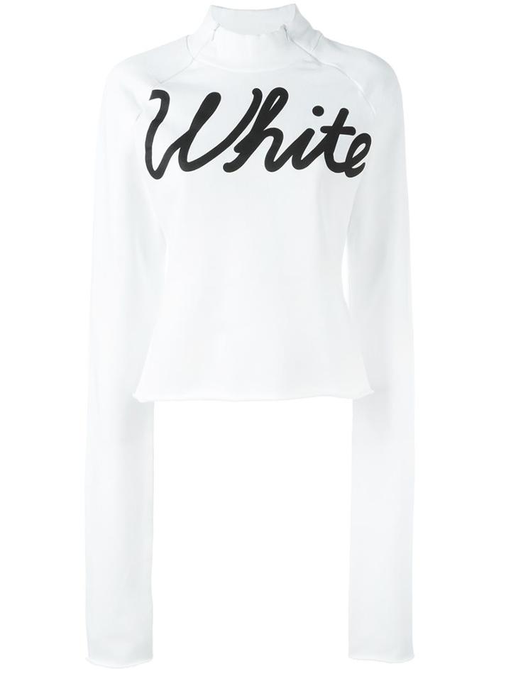 Off-white Logo Print Sweatshirt, Women's, Size: Medium, White, Cotton