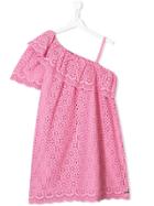 Msgm Kids Asymmetric Flared Dress - Pink
