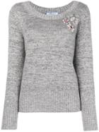 Blumarine Embellished Sweater - Grey