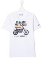 Mc2 Saint Barth Kids 'motorcross Championships' Print T-shirt - White