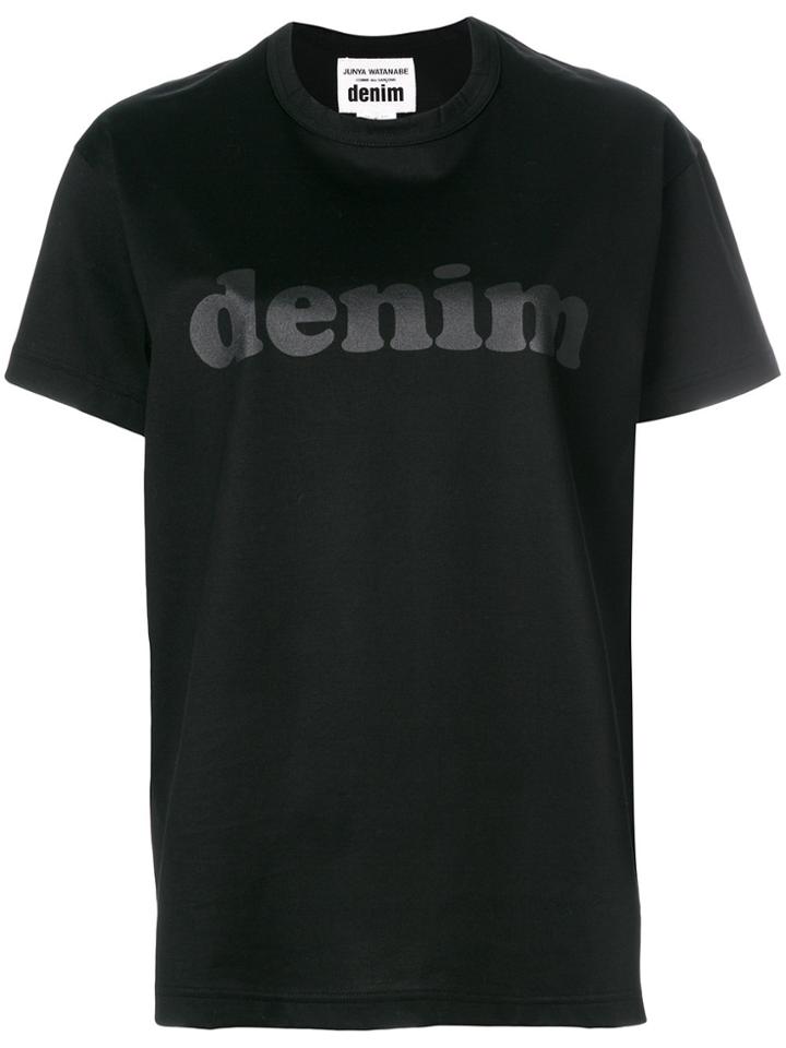 Junya Watanabe Denim Slogan T-shirt - Black