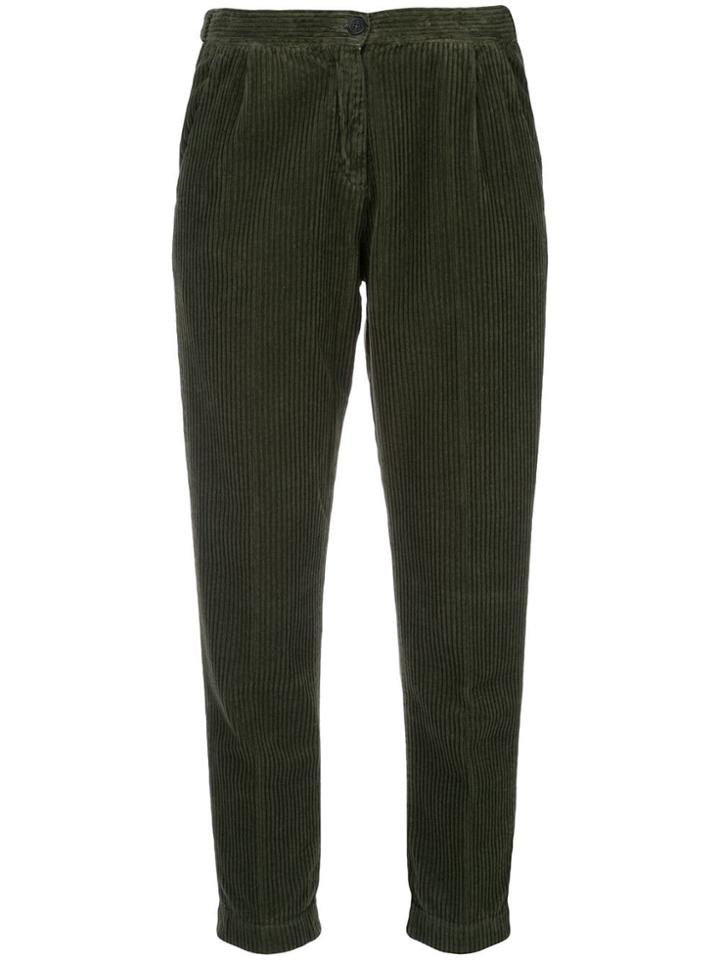 Massimo Alba Corduroy Cropped Trousers - Green