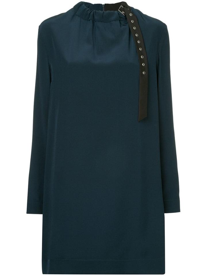 Tibi Colour Block Shift Dress - Blue