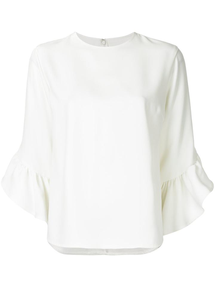 Le Ciel Bleu Frill-trim T-shirt - White