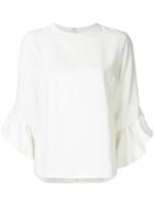 Le Ciel Bleu Frill-trim T-shirt - White