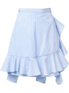 J.w. Anderson Ruffled Hem Striped Skirt