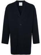 Estnation V-neck Buttoned Coat - Blue