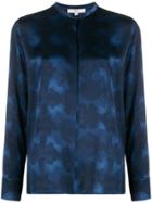 Vince Abstract-print Silk Blouse - Blue