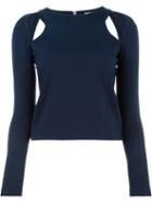 T By Alexander Wang Cut-out Shoulder Top, Women's, Size: L, Blue, Nylon/spandex/elastane/rayon