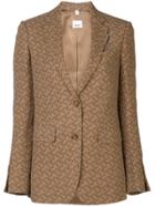 Burberry Monogram Print Slim-fit Blazer - Brown