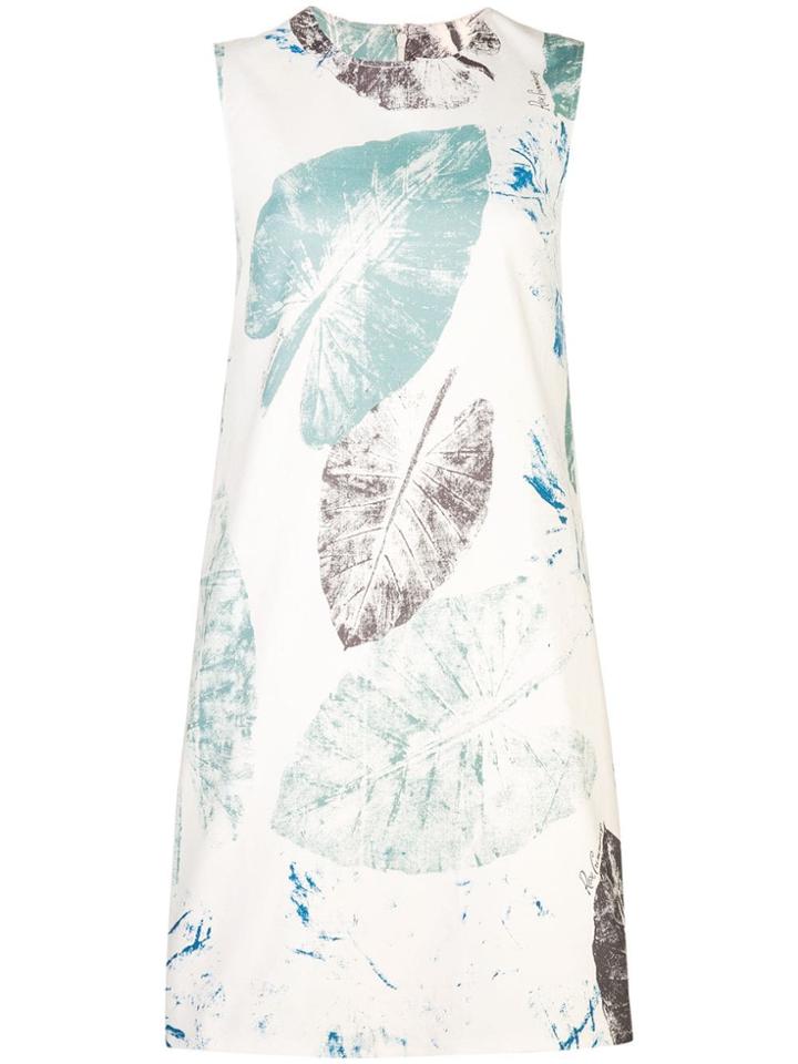 Carolina Herrera Leaf Print Dress - White